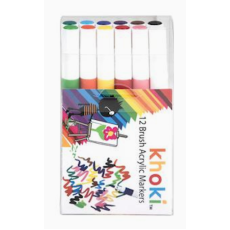 Acrylic Brush Tip Markers - 12 piece